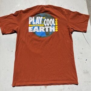 Men's Nike T-Shirt Orange Global Warming M Swish Logo Street City Nature Outdoor